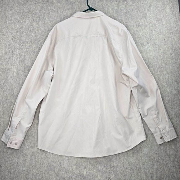 Coofandy Men’s Beige Button-Up Long Sleeve Shirt XXL Polyester Spandex Blend - Picture 2 of 8